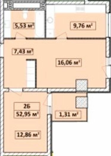 2-комнатная 52.95 м² в ЖК Capital Tower от 27 000 грн/м², Чернигов