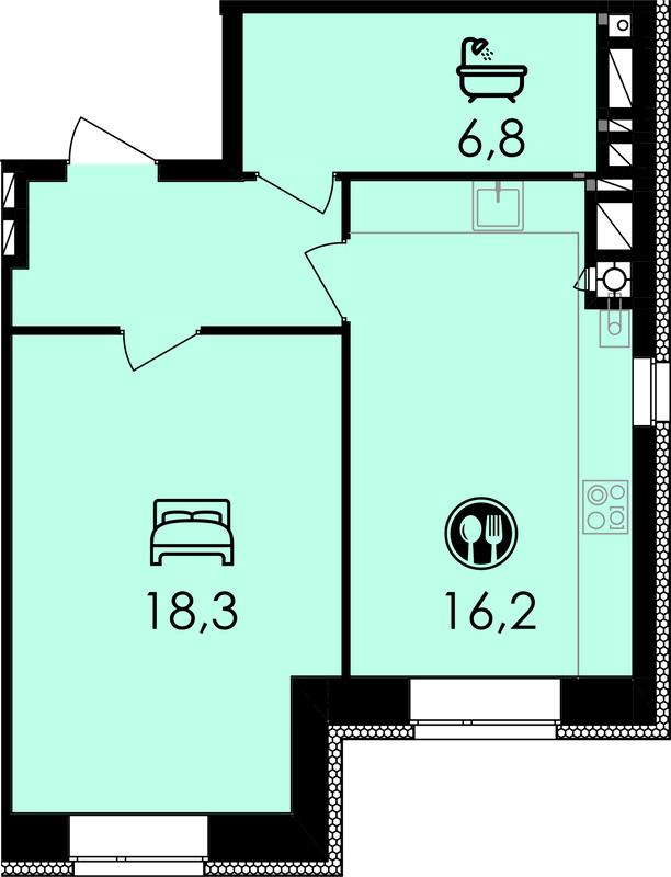 1-кімнатна 47 м² в ЖК Forest Home від 23 400 грн/м², Вінниця