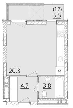 1-комнатная 30.5 м² в ЖК Дом на Янгеля от 26 100 грн/м², Винница