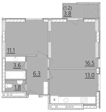 2-комнатная 53.5 м² в ЖК Дом на Янгеля от 24 600 грн/м², Винница