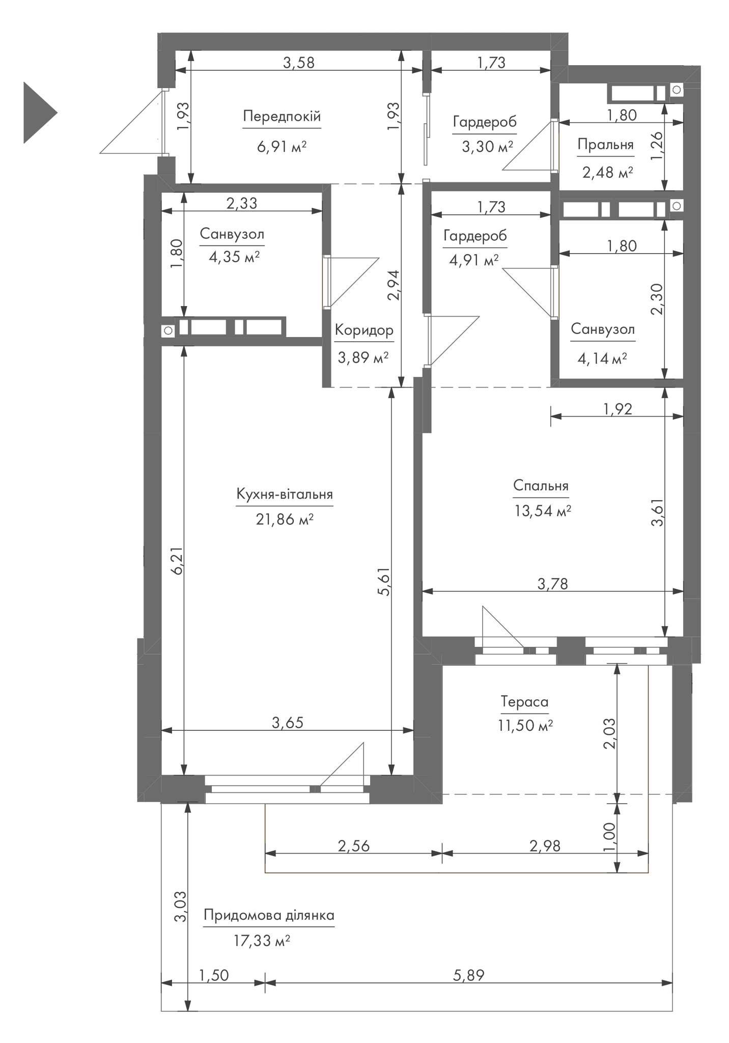 1-комнатная 68.8 м² в ЖК Gravity Park от 38 218 грн/м², Киев