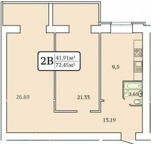 2-кімнатна 72.45 м² в ЖК Олександрівський 2 від 18 150 грн/м², Запоріжжя