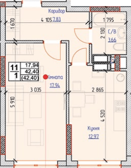 1-кімнатна 42.4 м² в ЖК NEXT від 25 000 грн/м², смт Чабани