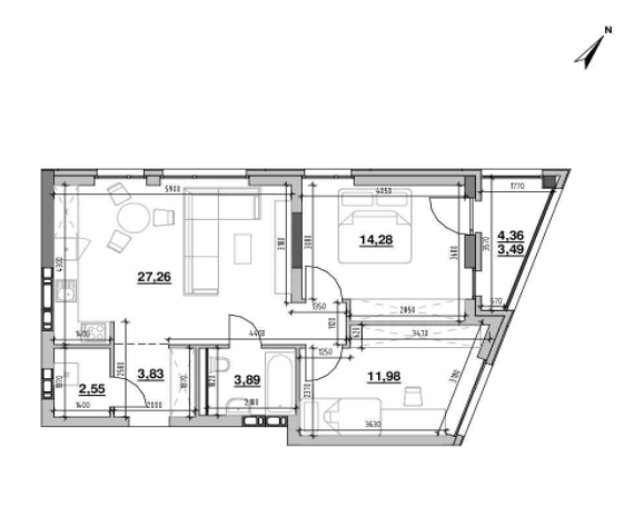 2-комнатная 67.28 м² в ЖК Шенген от 24 681 грн/м², Львов