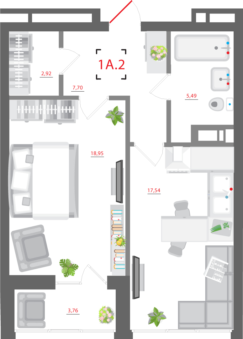 1-комнатная 56.36 м² в ЖК CITY HUB от 51 057 грн/м², Киев