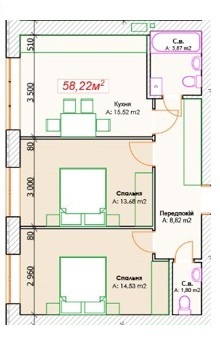 2-комнатная 58.22 м² в ЖК GoodHome от застройщика, г. Ирпень