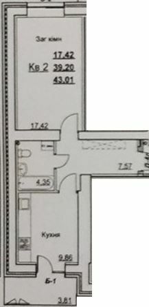 1-комнатная 43 м² в ЖК на ул. Интернационалистов, 35/1-35/5 от 17 300 грн/м², Сумы