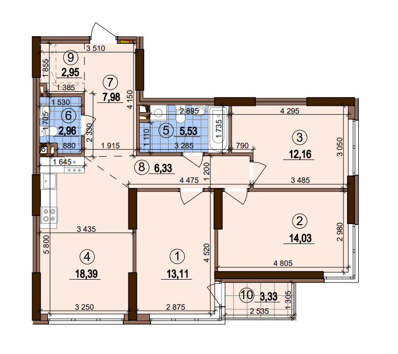 3-кімнатна 84.44 м² в ЖК Варшавський-2 від 28 100 грн/м², Київ