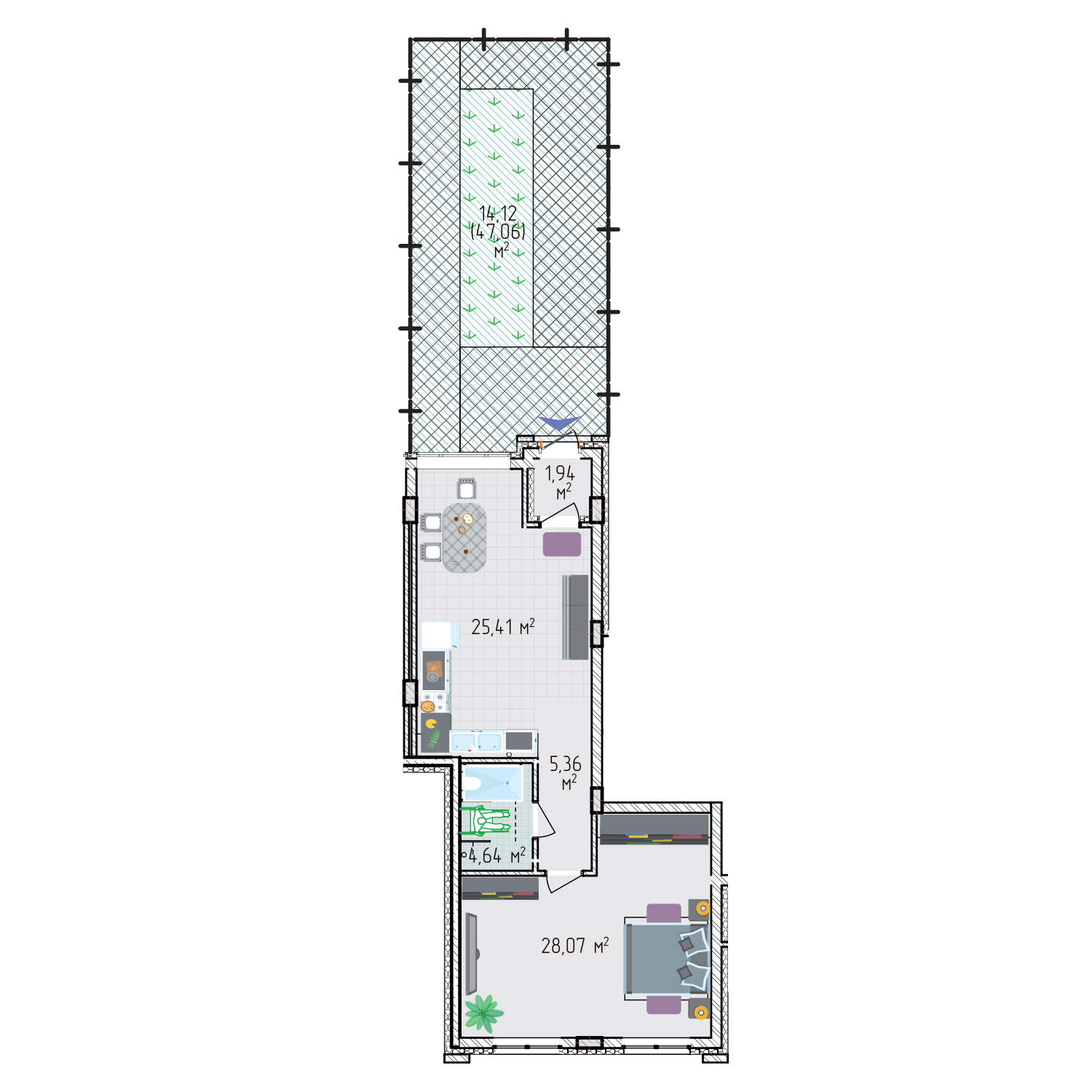 3-кімнатна 79.54 м² в ЖК Лавандовий від 31 625 грн/м², м. Бровари