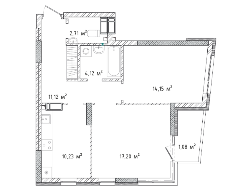 2-кімнатна 60.61 м² в ЖК Krona Park II від 22 844 грн/м², м. Бровари