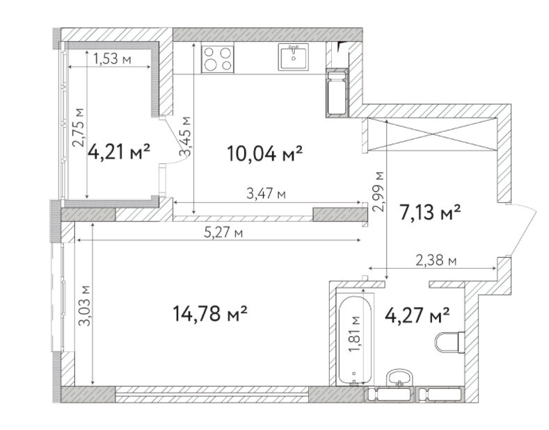 1-комнатная 40.43 м² в ЖК Krona Park II от 24 500 грн/м², г. Бровары