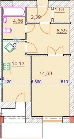 1-кімнатна 41.85 м² в ЖК Парк Стоун від 17 050 грн/м², Херсон