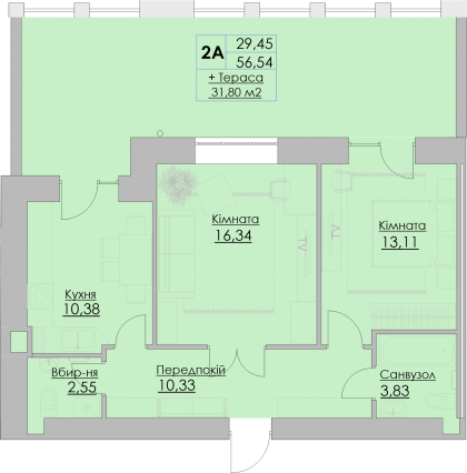 2-кімнатна 88.33 м² в ЖК Греків Ліс від 18 150 грн/м², м. Умань