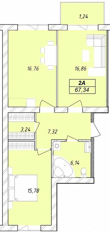 2-кімнатна 67.34 м² в ЖК Єлецький від 27 000 грн/м², Чернігів