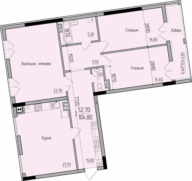 3-кімнатна 104.8 м² в ЖК Comfort Hall від 15 650 грн/м², Чернівці
