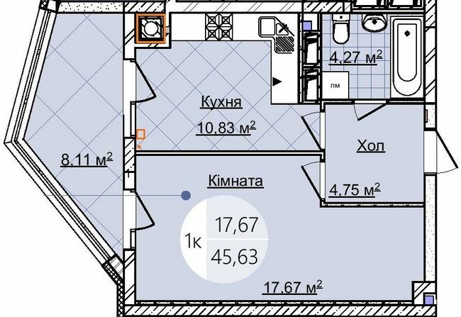 1-комнатная 45.63 м² в ЖК Imperial Park Avenue от застройщика, Черновцы