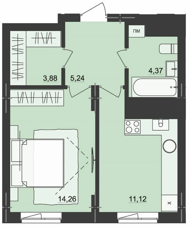 1-кімнатна 38.87 м² в ЖК Київський від 20 950 грн/м², Чернівці