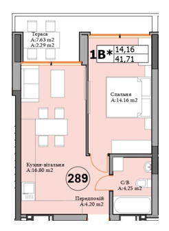 1-кімнатна 41.71 м² в ЖК River Plaza від 28 000 грн/м², м. Вишгород