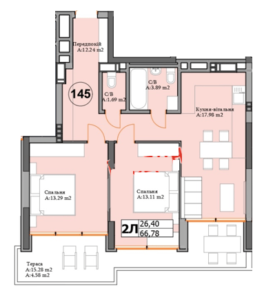 2-кімнатна 66.78 м² в ЖК River Plaza від 27 000 грн/м², м. Вишгород