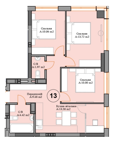 3-комнатная 63.23 м² в ЖК River Plaza от 27 000 грн/м², г. Вышгород
