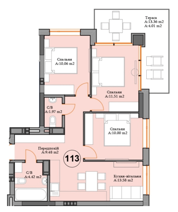 3-комнатная 65.03 м² в ЖК River Plaza от 27 000 грн/м², г. Вышгород