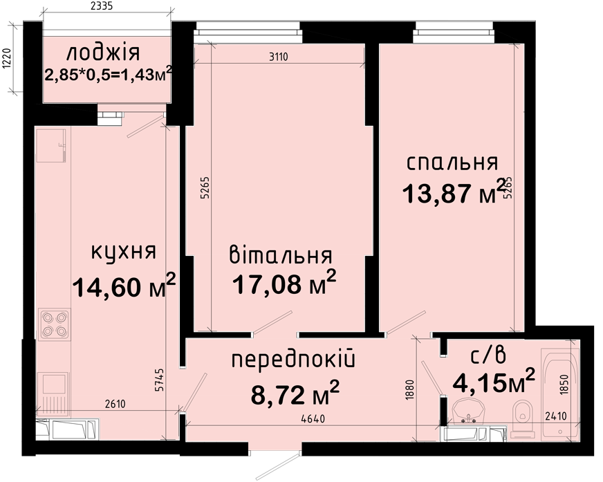 2-комнатная 59.85 м² в ЖК Авеню 42 от 50 000 грн/м², Киев