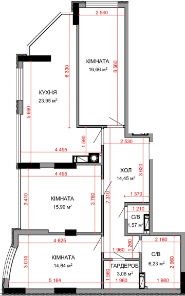 3-комнатная 98.2 м² в ЖК Royal Park от 31 050 грн/м², г. Ирпень