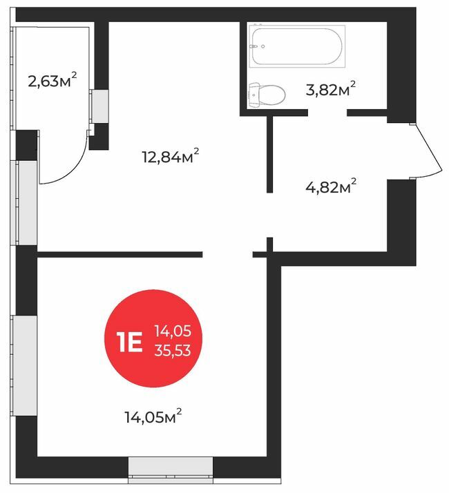 1-кімнатна 35.53 м² в ЖК Молодість від 24 650 грн/м², м. Ірпінь