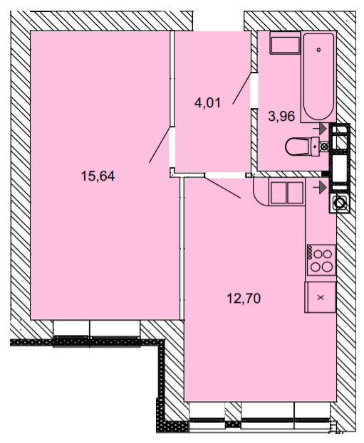 1-кімнатна 36.31 м² в ЖК Найкращий квартал від 28 000 грн/м², м. Ірпінь