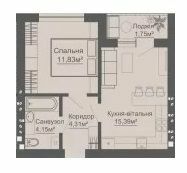 1-кімнатна 37.43 м² в КБ Brickwood від 18 500 грн/м², смт Гостомель