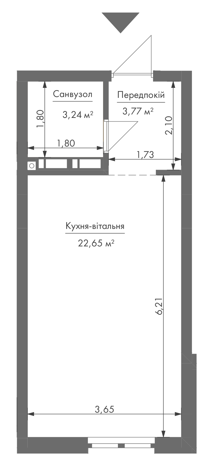 1-кімнатна 31.5 м² в ЖК Gravity Park від 40 142 грн/м², Київ