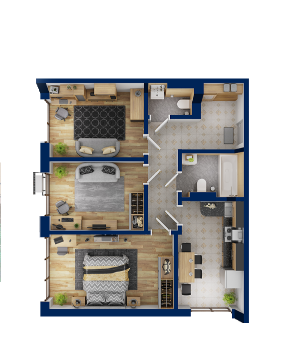 2-комнатная 64 м² в ЖК Петровский квартал от 20 145 грн/м², с. Святопетровское