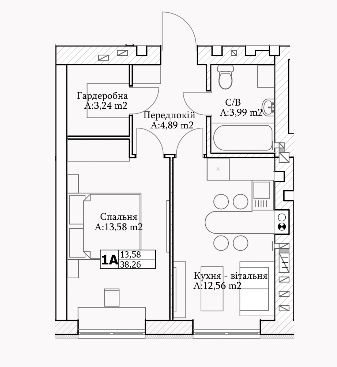 1-комнатная 38.26 м² в ЖК GL Club от 26 150 грн/м², г. Ирпень