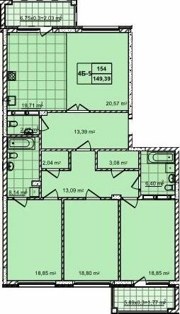 4-кімнатна 149.39 м² в ЖК 52 Перлина (Pechersk Plaza) від 74 400 грн/м², Київ
