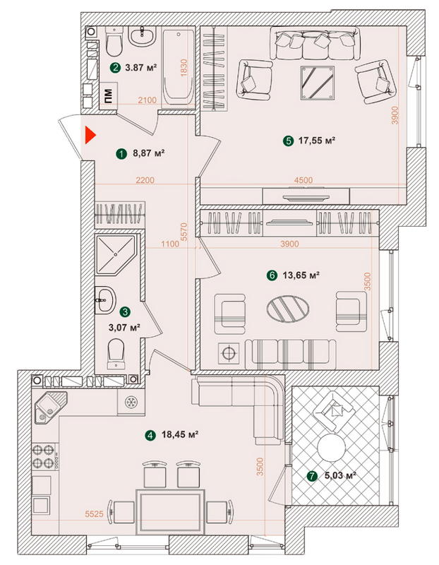 2-кімнатна 70.49 м² в ЖК Forest Park від 28 000 грн/м², Київ