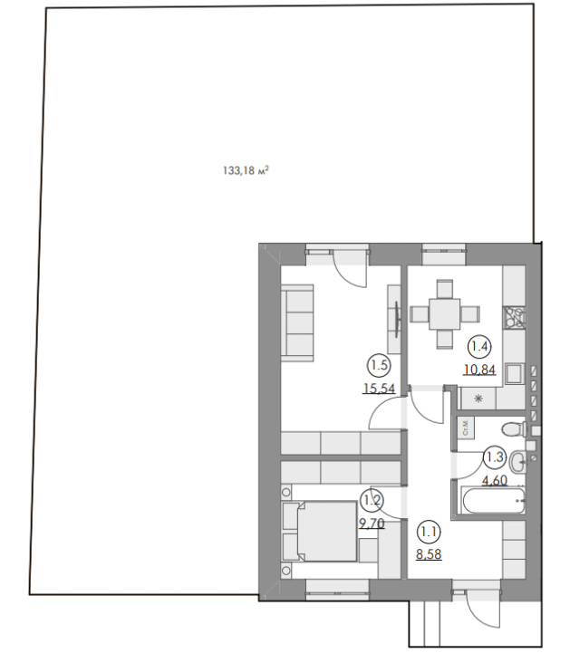 2-кімнатна 49.26 м² в ЖК Cherry House 4 від 18 000 грн/м², смт Гостомель