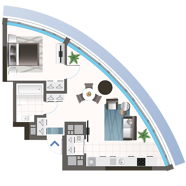 1-комнатная 41.91 м² в ЖК Oasis от 44 000 грн/м², Киев