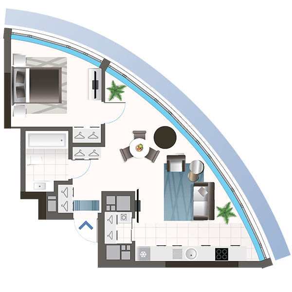 1-кімнатна 41.91 м² в ЖК Oasis від 44 000 грн/м², Київ