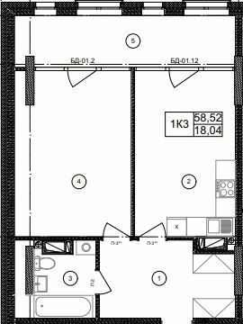 1-кімнатна 58.52 м² в ЖК Olympic Park від 30 000 грн/м², Київ