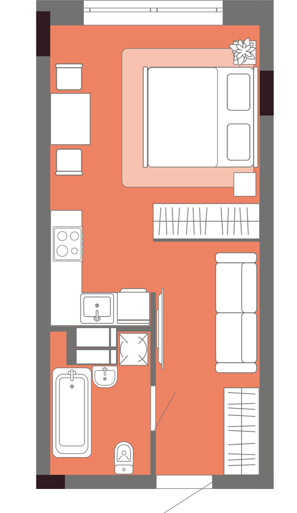 Студия 29 м² в ЖК Акварель 10 от 19 800 грн/м², Одесса