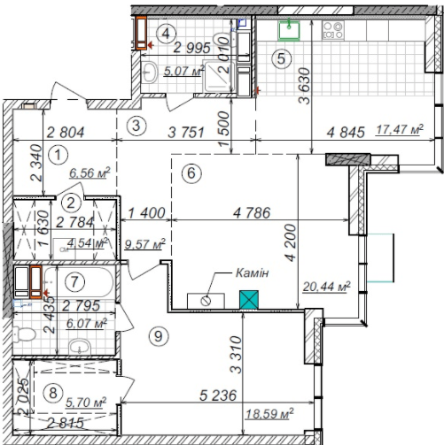 2-кімнатна 94.01 м² в ЖК RiverStone від 92 700 грн/м², Київ