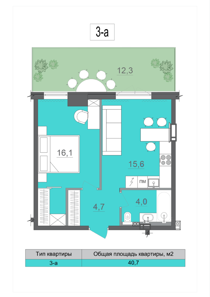 1-кімнатна 48.34 м² в БФК CITE від 34 000 грн/м², Дніпро