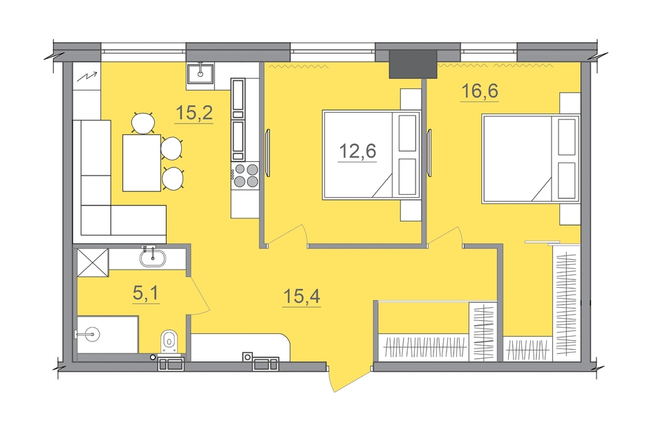 2-комнатная 67.9 м² в МФК CITE от 34 000 грн/м², Днепр