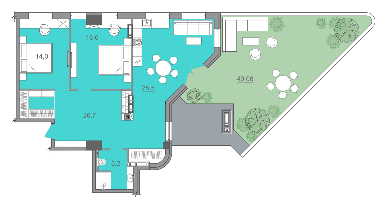 2-комнатная 90.7 м² в МФК CITE от 34 000 грн/м², Днепр