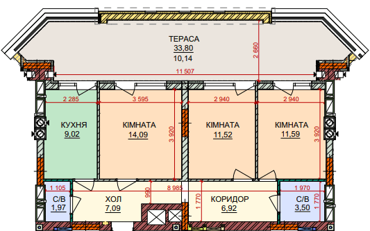 3-комнатная 75.84 м² в ЖК Лесная сказка 2 от 34 000 грн/м², Киев