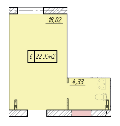 Смарт 22.35 м² в МФК GRAND WELLNESS CENTER от 19 700 грн/м², Днепр