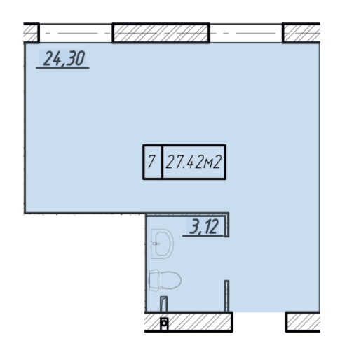 Смарт 27.42 м² в МФК GRAND WELLNESS CENTER от 19 700 грн/м², Днепр