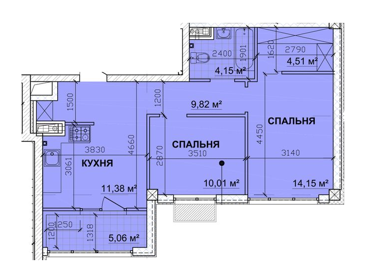 2-комнатная 62.03 м² в ЖК PARKOVIY от 17 900 грн/м², г. Кривой рог