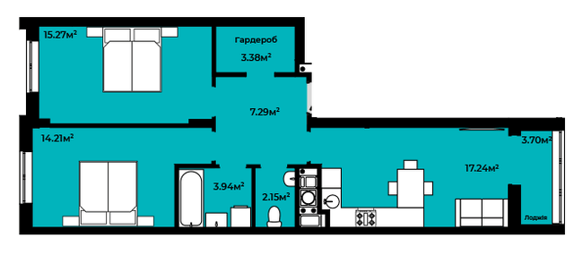 1-комнатная 67.18 м² в ЖК CONTINENT STYLE от 17 900 грн/м², с. Сокольники