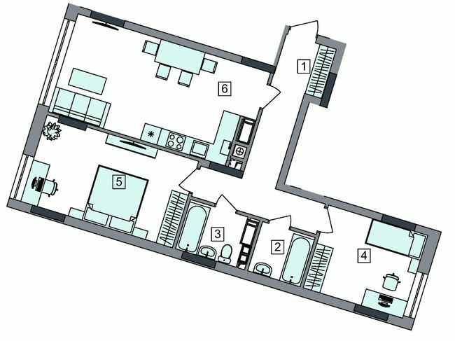 2-кімнатна 71.3 м² в ЖК Евромісто-2 від 25 500 грн/м², с. Крюківщина